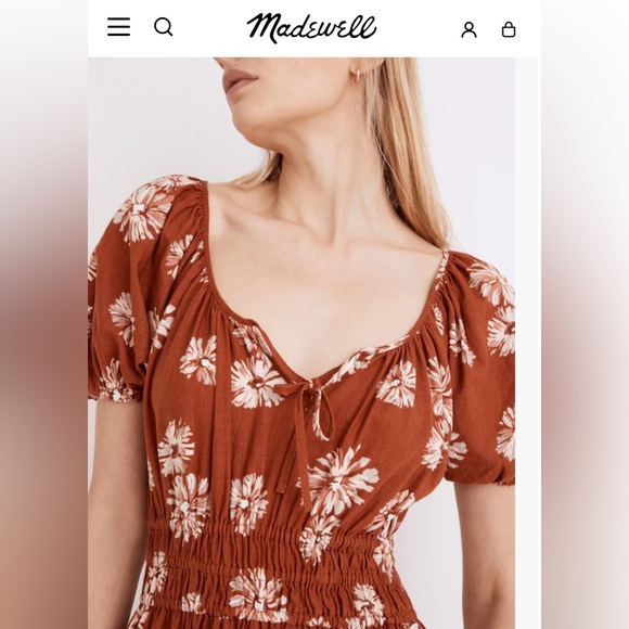 NWT Madewell Linen-Blend Sophia Midi Dress - Picture 4 of 7